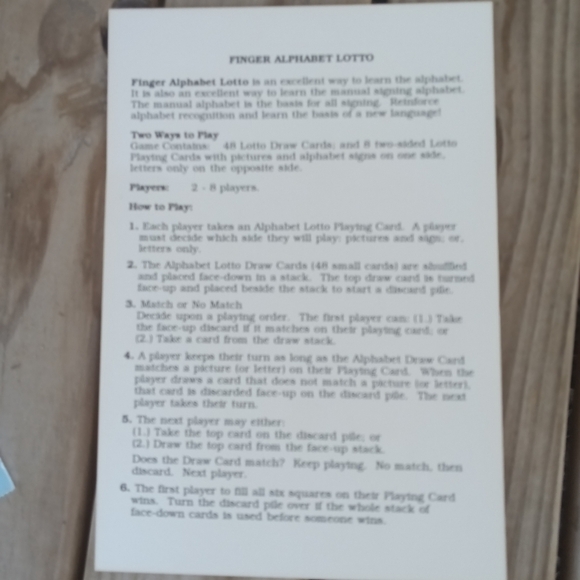 Finger Alphabet Lotto Sign Language Bingo Educational Teaching Classroom Teacher - Picture 7 of 7